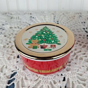 Vintage 1986 Christmas Tree Trinket Box by Himark Japan